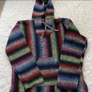 Baja‎ Hoodie Rainbow Drug Rug Pullover Hooded Sweatshirt Colorful Festival